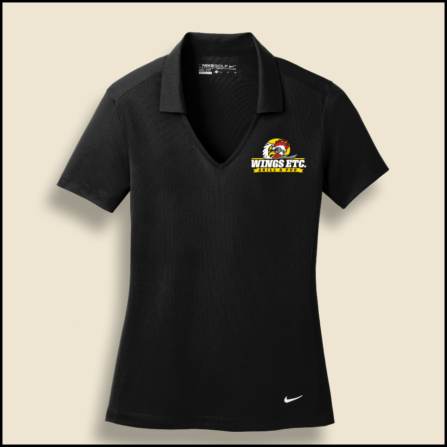 Black Ladies Wings Etc. Dri Fit Polo